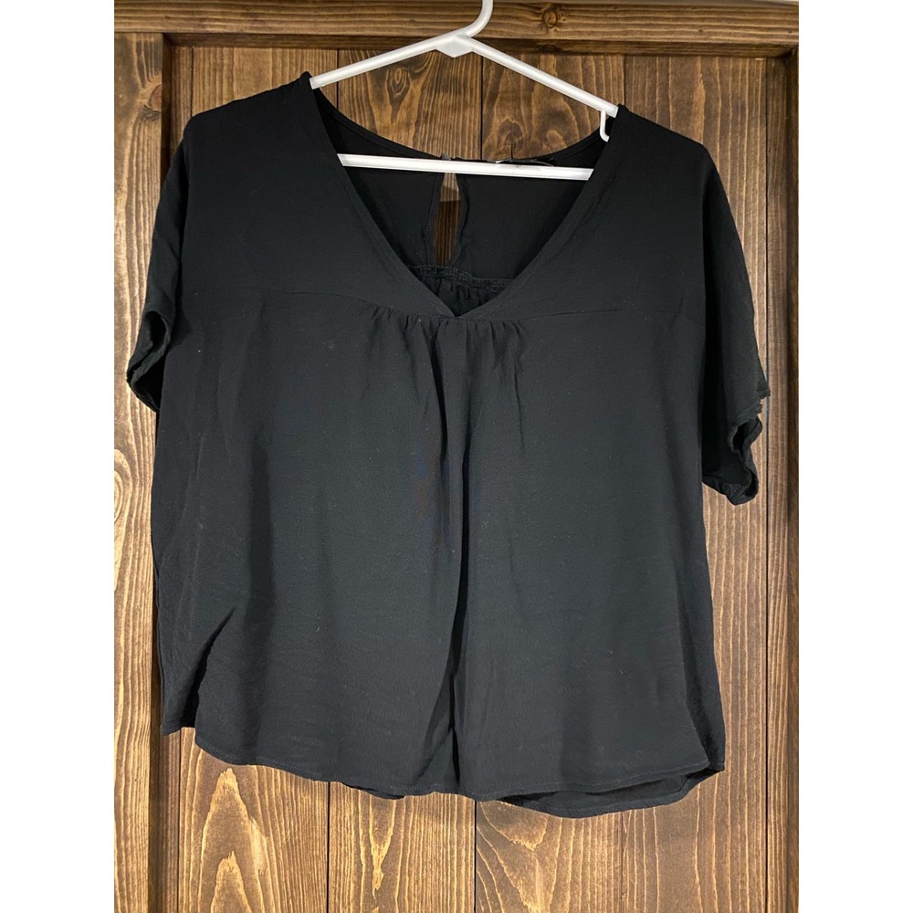 Madewell Black Crepe Flowy Top